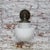 White Vintage Industrial White Opaline Glass, Brass, and Cast Iron Sconce For Sale - Image 8 of 9