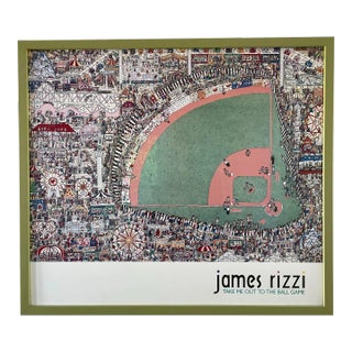 1990s James Rizzi Print "Take Me Out to the Ballgame", Framed For Sale