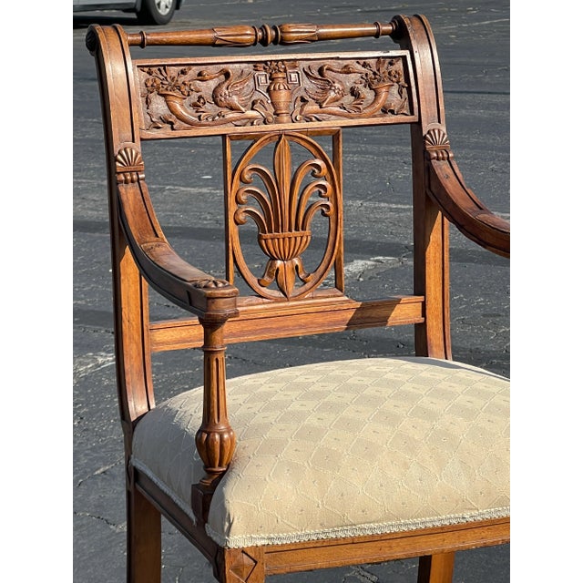 Brown Pair of Antique French Directoire Chairs For Sale - Image 8 of 12