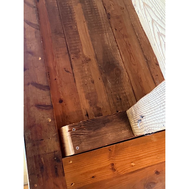 Late 20th Century European Farmhouse Style Solid Pine Trestle Dining Table, Pegged Joinery For Sale - Image 4 of 5