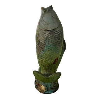 Early 20th Century Chinese Ceramic Fish Spitter For Sale