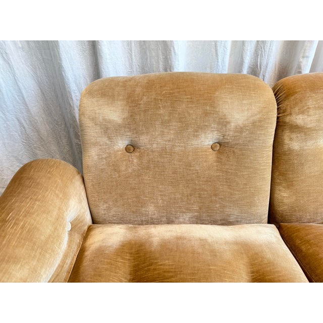 Mid-Century Modern Italian Velvet and Wooden Sofa by Osvaldo Borsani for Tecno, 1960s For Sale - Image 13 of 18