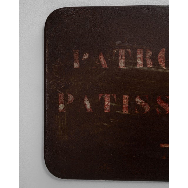 1920s French Patron Pâtissiers Metal Bakery Sign For Sale - Image 4 of 18