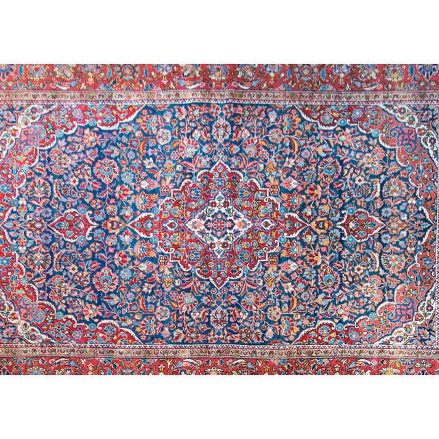 Red Early 20th Century Persian Kashan Rug For Sale - Image 8 of 16