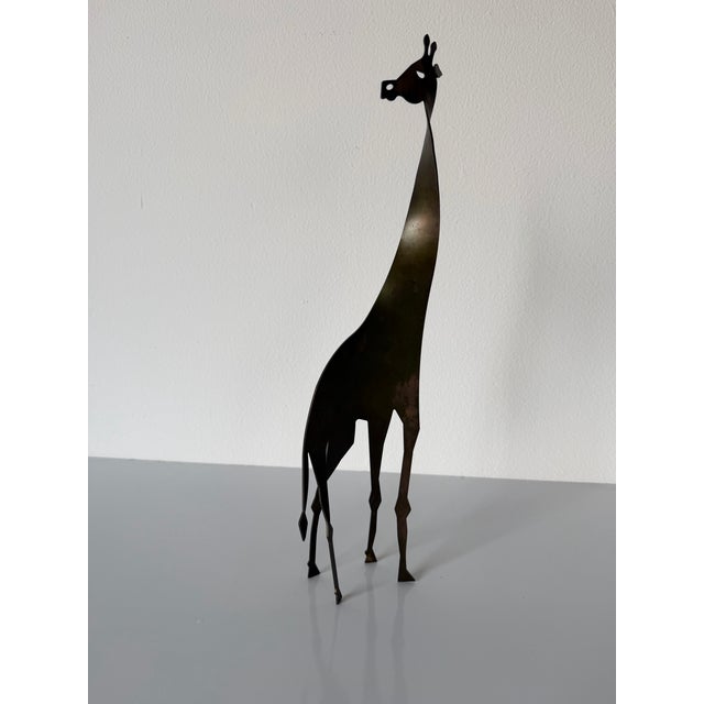 1980’s David Lesser Steel Cutout Giraffe Sculpture – Signed For Sale In Miami - Image 6 of 10
