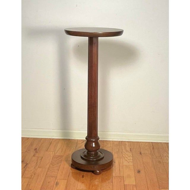 Mid-Century Modern Vintage Mid-Century Pedestal Stand/Column Plant Stand/Lamp Table Solid Walnut, C. 1950s-1970s For Sale - Image 3 of 12