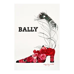 1980 French Shoe Advertisement Poster, Bally (Feather)