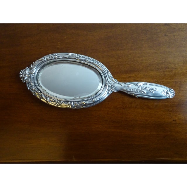 Metal Silver Hand Mirror, 1890s For Sale - Image 7 of 18