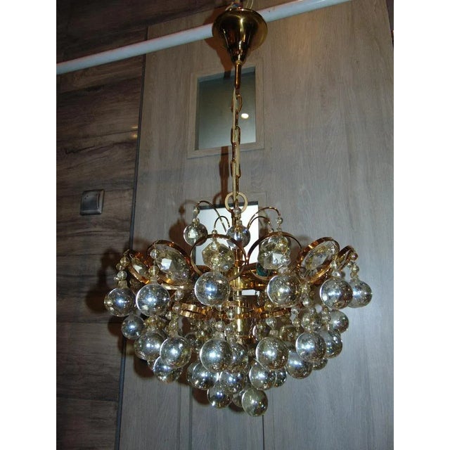 Gilded Brass Chandelier by Christoph Palme for Palwa, 1960s For Sale - Image 11 of 12
