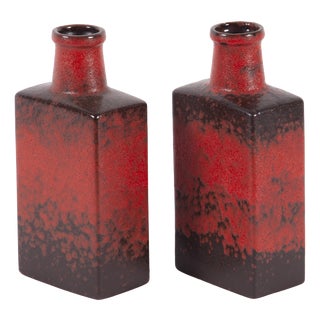 Vintage Ceramic Block Vases, 1970s, Set of 2 For Sale