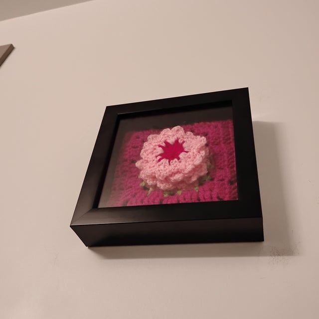 Delaware Peach Blossom State Flower Fiber Art For Sale - Image 4 of 6