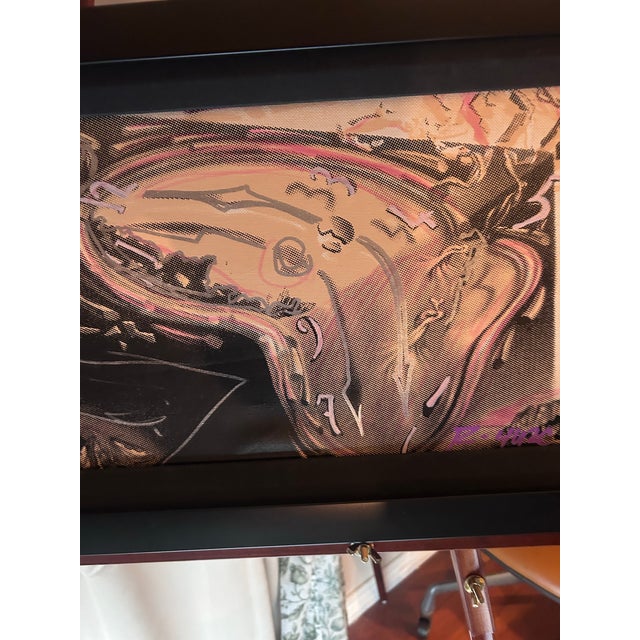 Daniel Fuentes (Ringo 4u2c) Original Mixed Media Screen Print “Melting Clocks” For Sale - Image 4 of 6