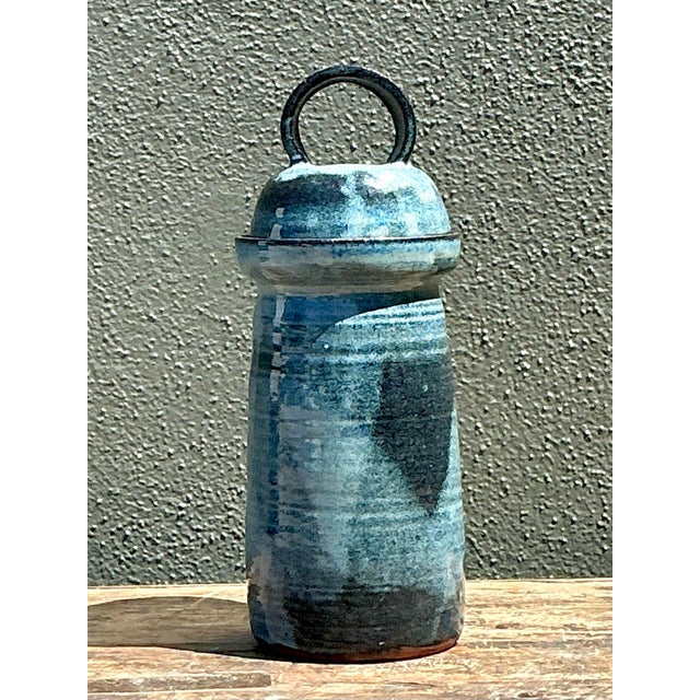 Ceramic Vintage Original Studio Pottery Lidded Jar For Sale - Image 7 of 12
