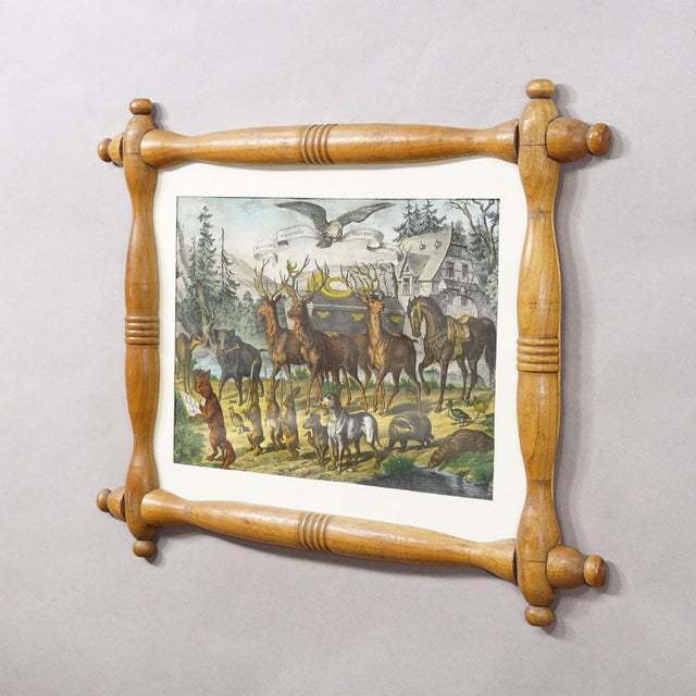 Antique Print 'The Hunters Funeral', Germany late 19th century Item e8171 Antique lithograph titled 'The Hunter's Funeral...