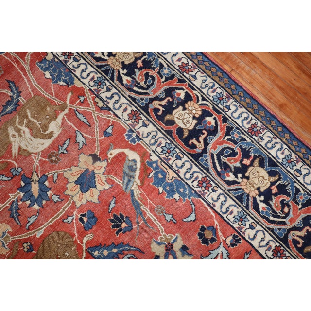 Early 20th Century Persian Tabriz Hunting Animal Pictorial Rug For Sale - Image 18 of 18