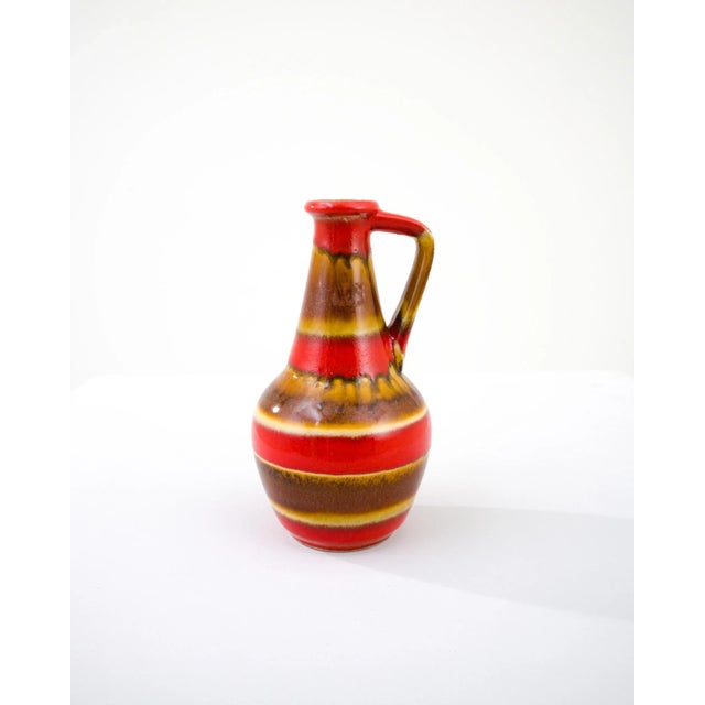 1960s 1960s Mid-Century Modern W. Germany Ceramic Jar Red & Gold For Sale - Image 5 of 10