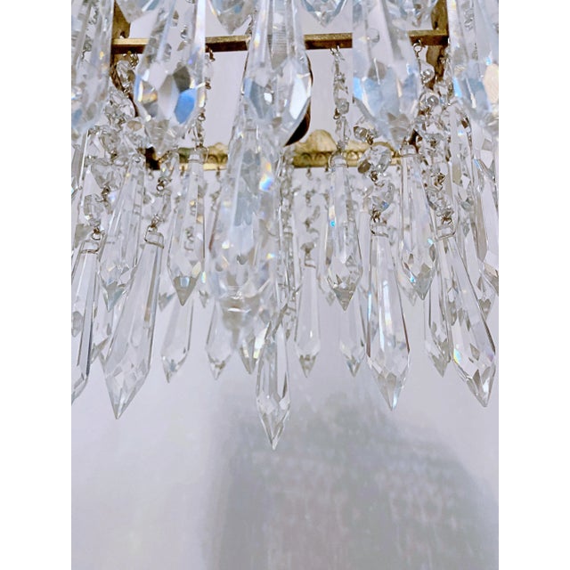 Metal 1920's Italian Brass Rim Chandelier For Sale - Image 7 of 11