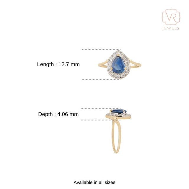 14k Two-Tone Gold 1.17ct Blue Sapphire & Diamond Vintage Ring Size 4 For Sale - Image 11 of 17
