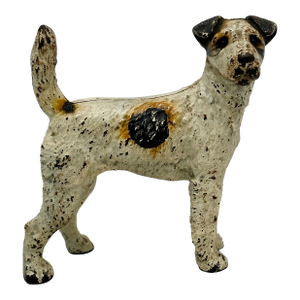 Vintage 1930s American Hubley Manufacturing Company Cast Iron Fox Terrier Dog Doorstop