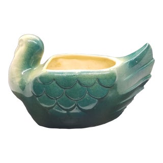 Vintage Pottery Fapco Usa Pigeon/Bird/Dove Planter Art Pottery For Sale