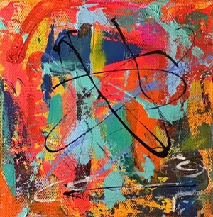 “AS031023” Contemporary Abstract Acrylic Painting on Stretched Canvas