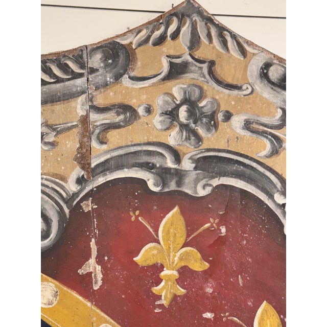 19th Century Italian Heraldic Wood Shield For Sale - Image 4 of 11