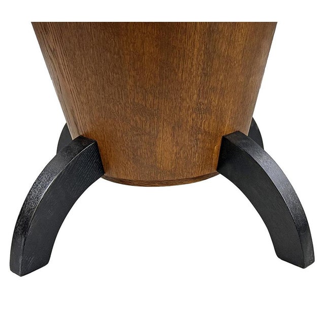 Art Deco Round Oak Coffee Table, 1930s For Sale - Image 4 of 7