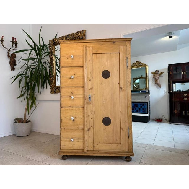 Rustic Biedermeier Pantry Farm Cupboard For Sale - Image 4 of 12