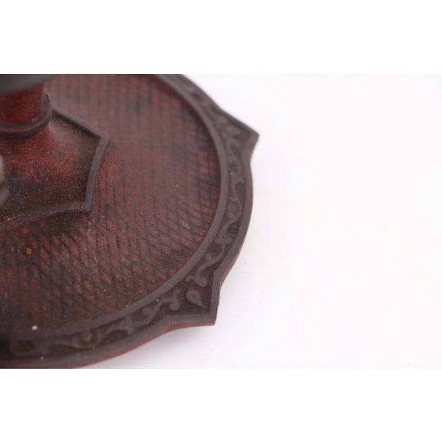 Exquisite Cast Iron Chamberstick With Porcelain Reflector, French, 19th Century For Sale - Image 14 of 17