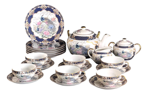 Japanese Lithophane Geisha Tea Set for Six from Maruko, 1960s, Set of 21
