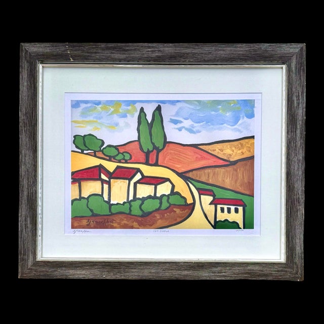 Abstract Expressionism Late 20th Century Grace Absi Côte D’Azur Vintage Giclee, Signed & Framed Limited Edition Art W/ Coa For Sale - Image 3 of 9