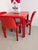 Red Selene & Stadio Dining Set by Vico Magistretti for Artemide, 1960s, Set of 4 For Sale - Image 3 of 16