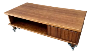 Mid Century Modern Large 60.5”x30” Walnut Coffee Table MCM Vintage