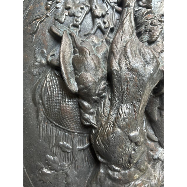 Stunning Black Forest French Cast Iron Hunt Trophy Plaque 17 1/4" X 12 3/4" For Sale - Image 4 of 9
