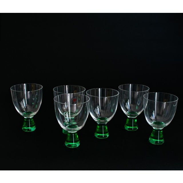Green Murano Crystal Martini Glass by Moretti, Set of 6 For Sale - Image 8 of 18