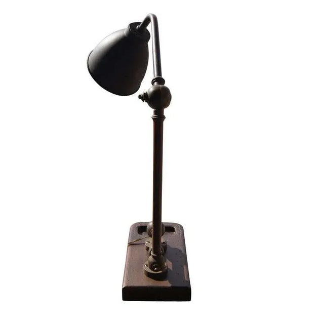 Marine England Brass Copper Table Lamp 1930. Brass and copper construction with artisan wood base. Original great patina....