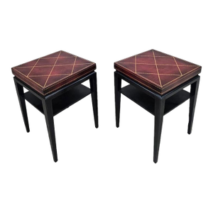 Mid 20th Century Hollywood Regency Model 3303 Side Table Attributed to Tommi Parzinger for Charak - Pair
