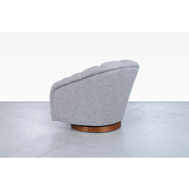 Mid-Century Modern Channel Back Swivel Lounge Chairs by Directional, 1970s For Sale - Image 11 of 12