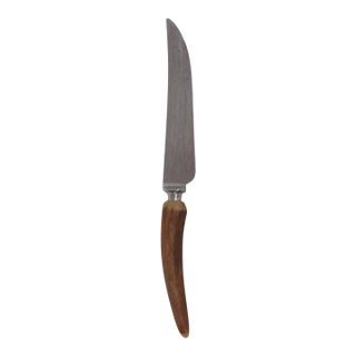 Mid 20th Century Mid Century Modern Lewis Rose Co Sheffield England Stainless Steel Steak Knife Stag Handle For Sale