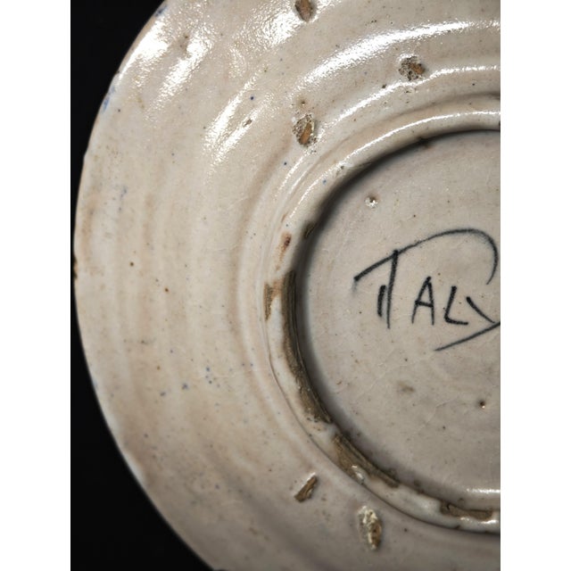 Antique Vietri Maiolica Decorative Plate from Avallone Ceramica Vietri, Italy, 1930s For Sale - Image 11 of 13