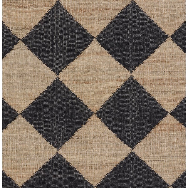 Erin Gates by Momeni Orchard Court Checker Black Hand Woven Wool and Jute Area Rug 2'3" X 12' Runner For Sale In Atlanta - Image 6 of 12