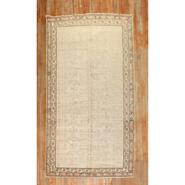 Antique Celadon Khotan Rug - 5'5" x 10'3" For Sale - Image 4 of 11