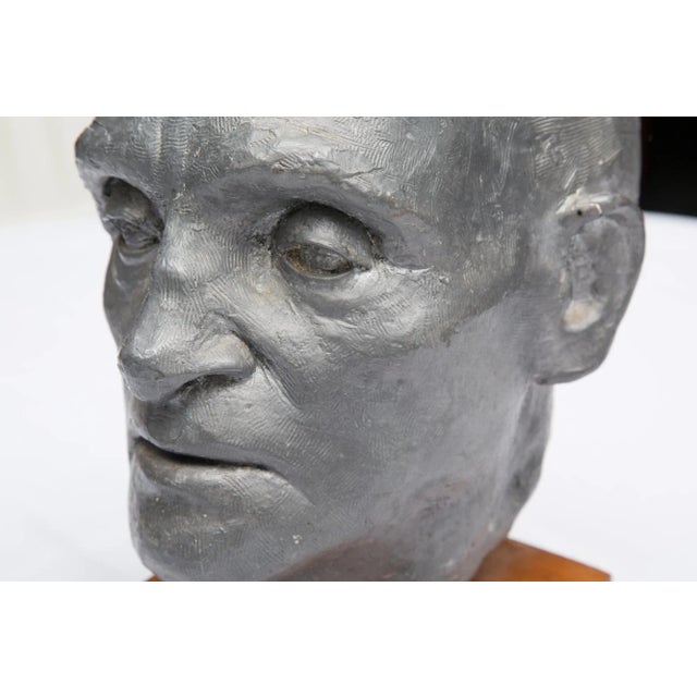 Traditional Mid 20th Century Lead Bust of a Gentleman For Sale - Image 3 of 6