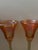 Contemporary Late 20th Century Rick Strini Iridescent Orange & Green Art Glass Tulip Goblets, Pair For Sale - Image 3 of 7