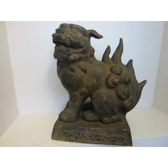 19th Century Chinese Lion Foo Dogs Bronze Bookends-a Pair For Sale - Image 11 of 13