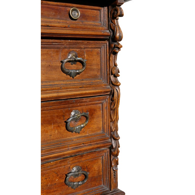 Italian Baroque Walnut Commode For Sale - Image 4 of 12