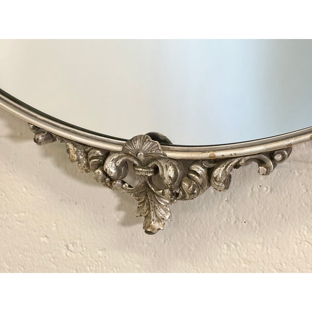 1960s Round Silver-Plated Bronze Mirror, 1960s For Sale - Image 5 of 9
