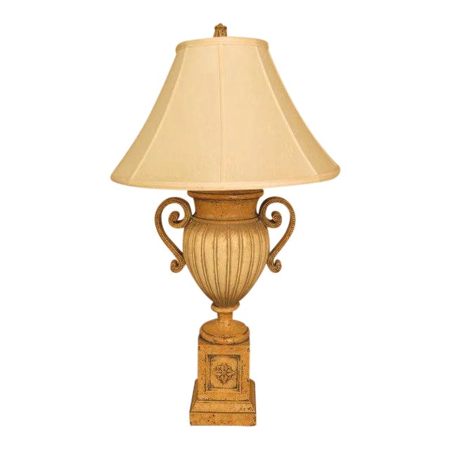 Venetian Paint Decorated Urn Shaped Table Lamp with Shade For Sale