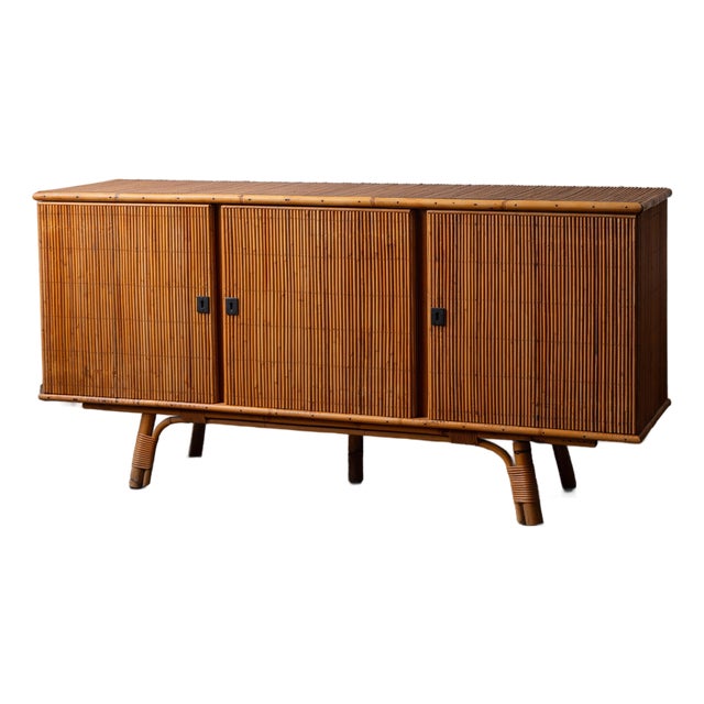 Adrien Audoux & Frida Minet Bamboo Sideboard, 1960s For Sale