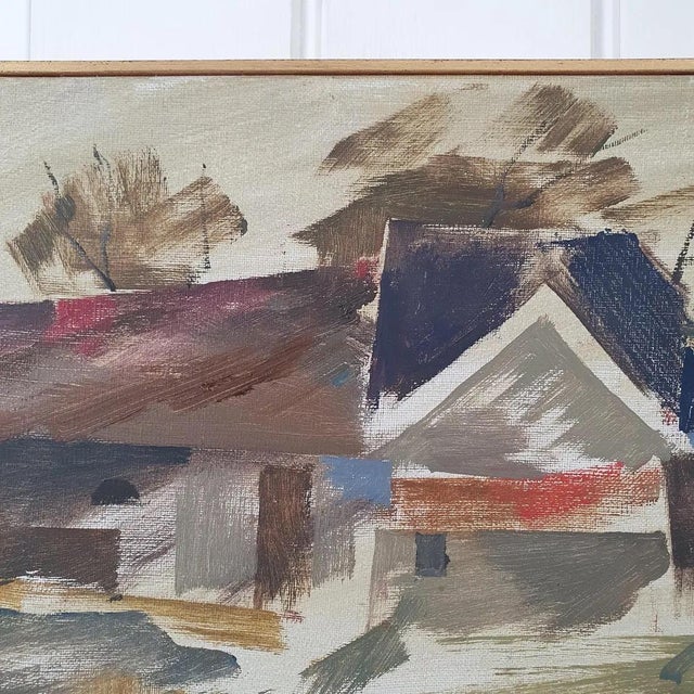 Adrian Van Arkel, Modernist Houses, 1960s, Oil on Canvas For Sale - Image 16 of 18